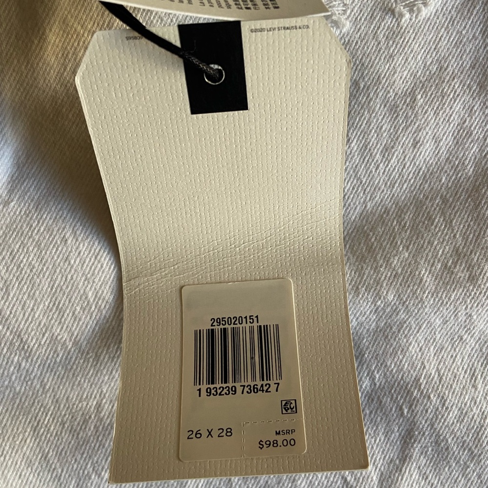 NWT Levi’s 501 Skinny White Jeans Size 26 X 28 - Picture 13 of 14